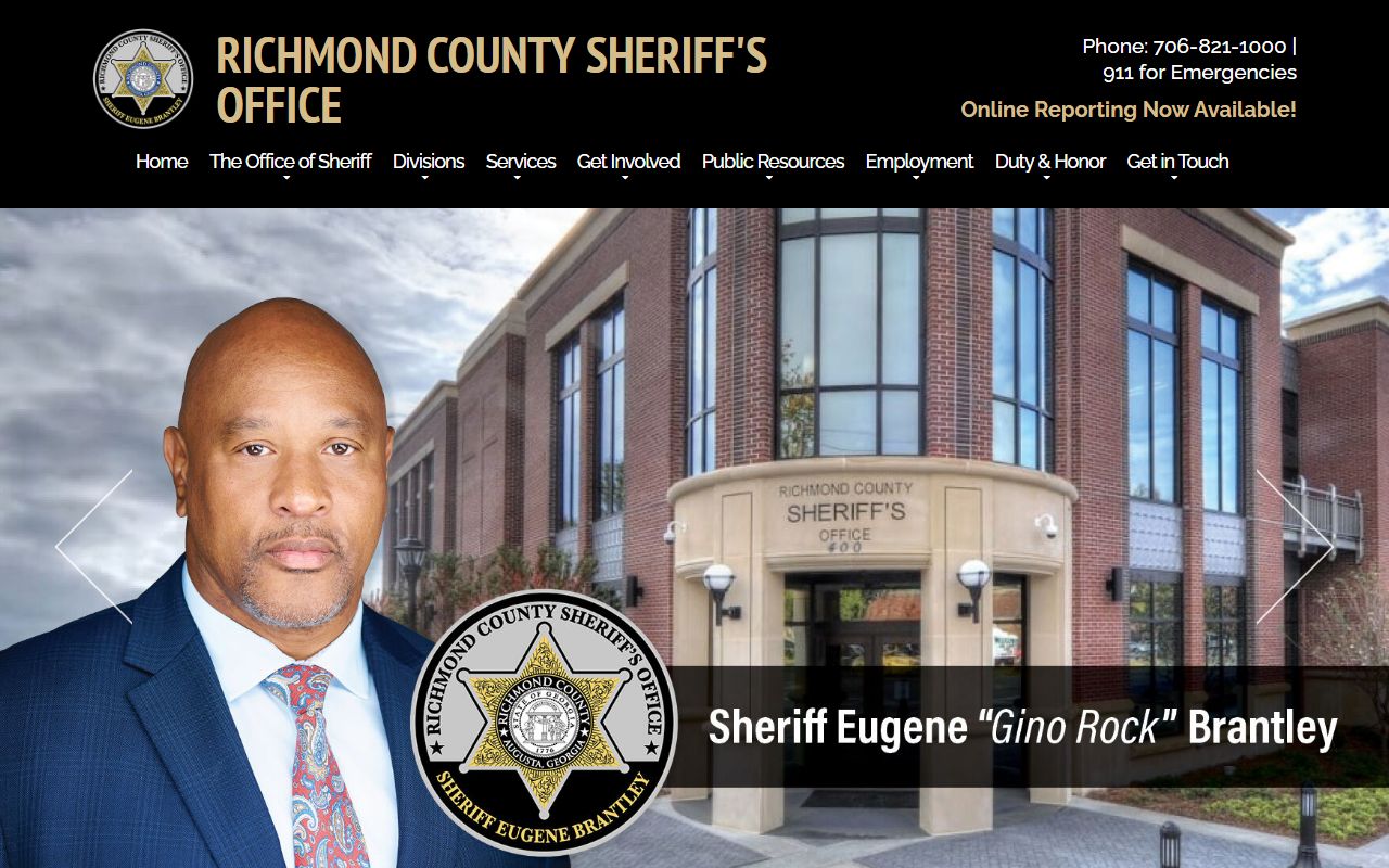 Richmond Sheriff's Office page for Richmond Booking Reports
