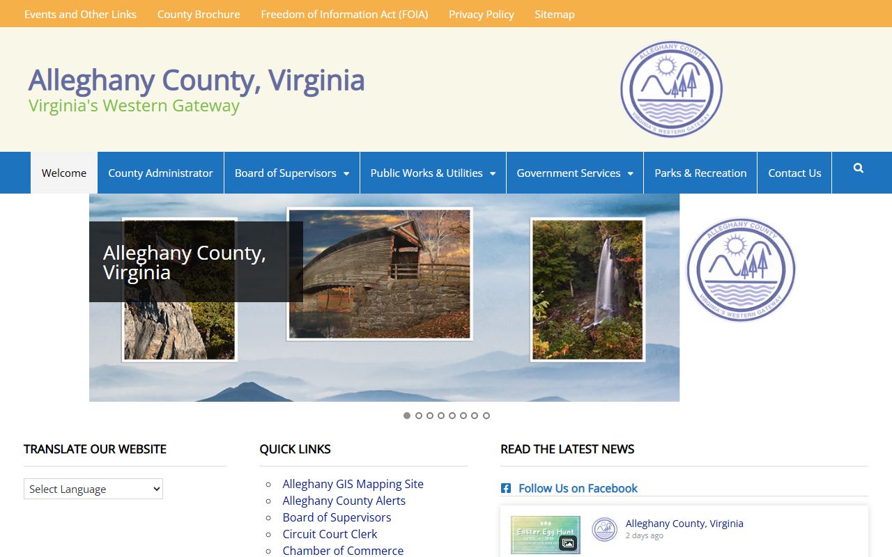 Alleghany County Circuit Court Booking Reports page