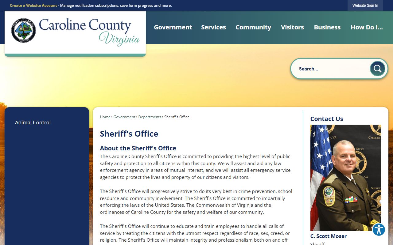 Caroline County Booking Reports Sheriff's Office website