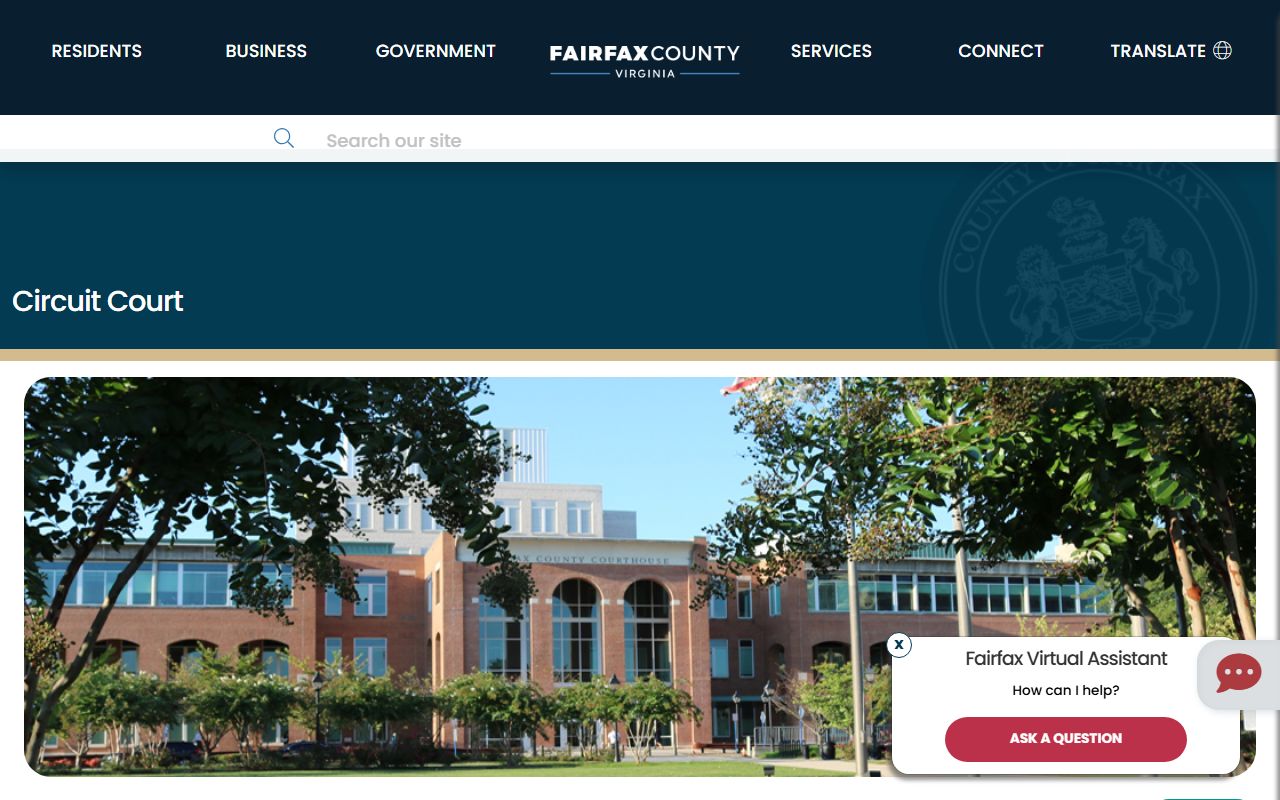 Fairfax County Booking Reports source page for Fairfax County Circuit Court