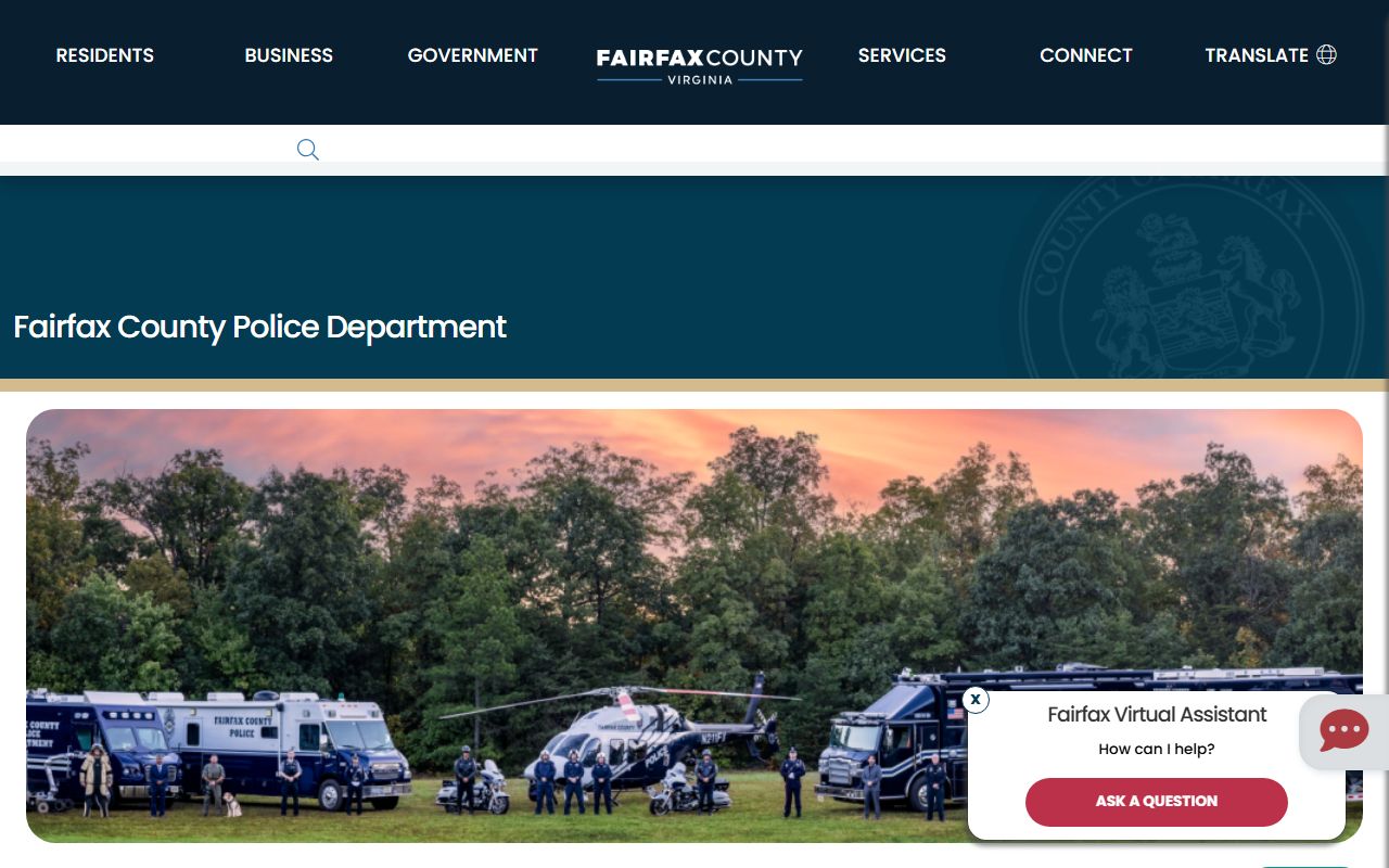 Fairfax County Booking Reports source page for Fairfax County Police Department