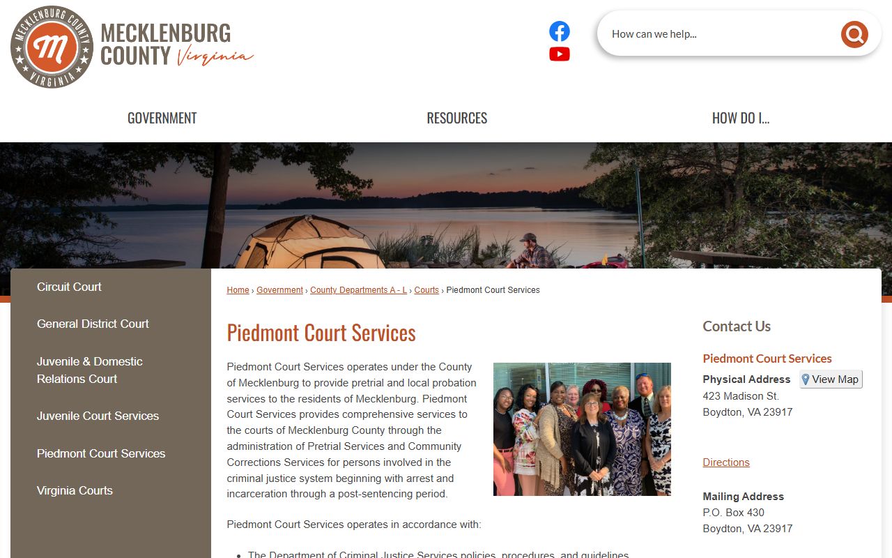 Mecklenburg County Circuit Court page for Mecklenburg County Booking Reports