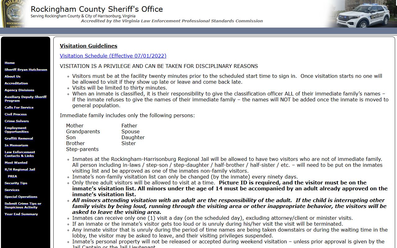 Rockingham County Booking Reports regional jail page