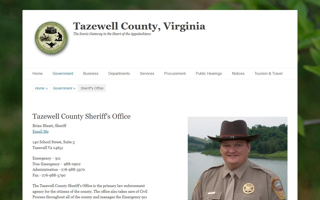 Tazewell County Booking Reports sheriff office page