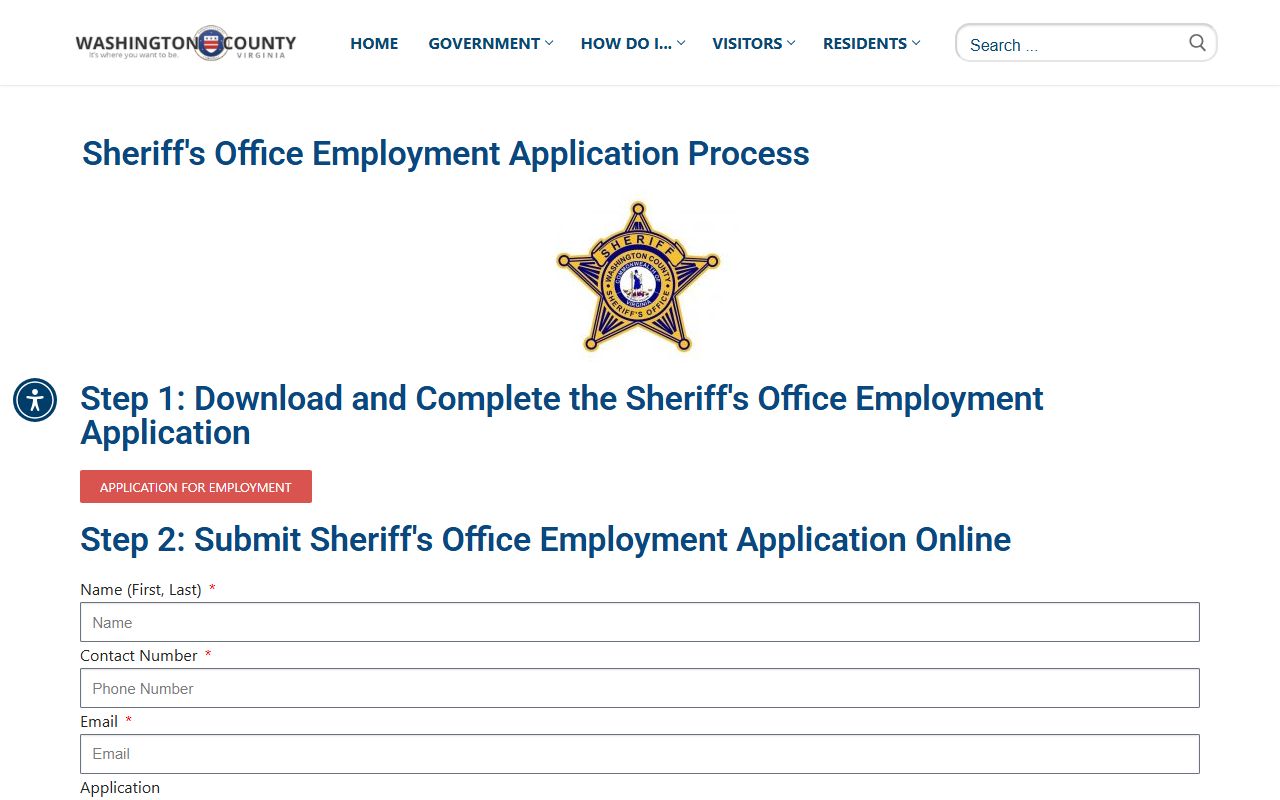 Washington County Booking Reports sheriff office page