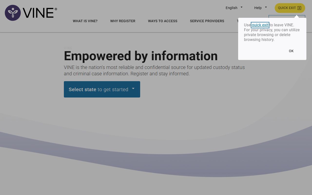 VINELink Virginia booking reports alert system